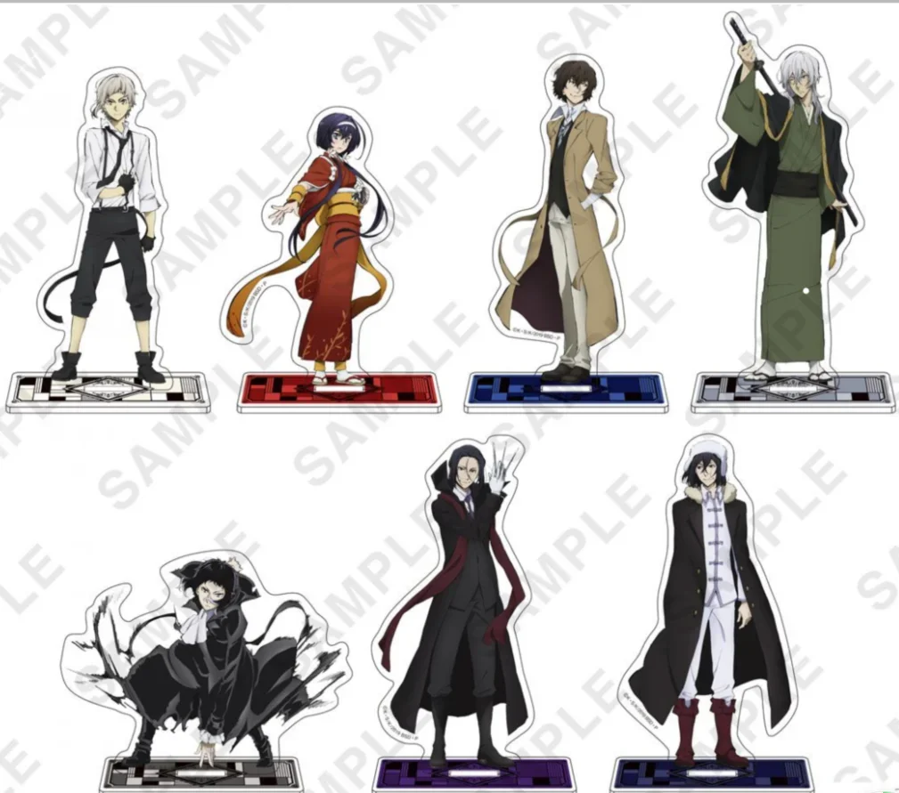 Anime Bungo Stray Dogs Nakahara Chuuya Action Figure Fukuzawa Yukichi Acrylic Stand Model Plate Toy Gift