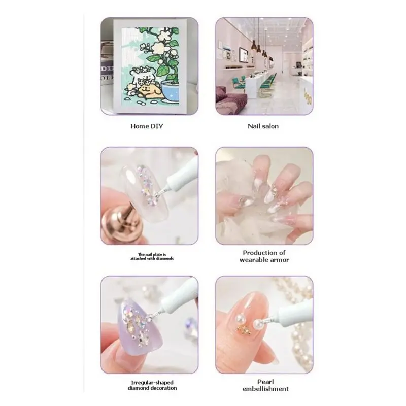 Rhinestone Design Tool, Gem Art Pen Cordless Rechargeable 3-Level Gem Picker Painting Pen With Tips