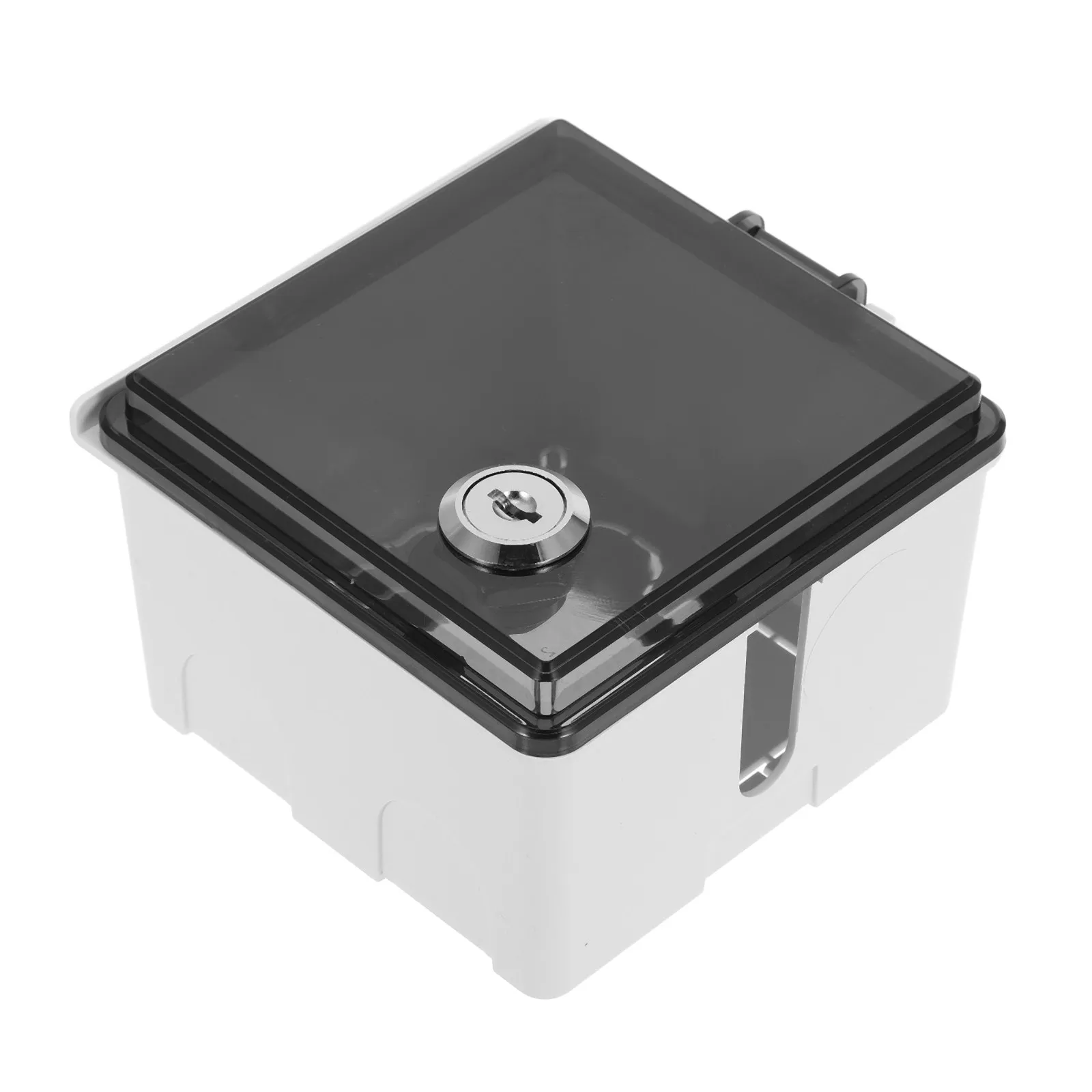 Outdoor Waterproof Electrical Socket Box Black Lock Cover Weatherproof Anti-Theft Outlet Protector Garden Patio Wall Mounted