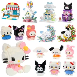 Sanrio Building Blocks Kuromi Micro Hello Kitty Small Particles Assembled Building Blocks Cinnamoroll Toy DIY Building Blocks