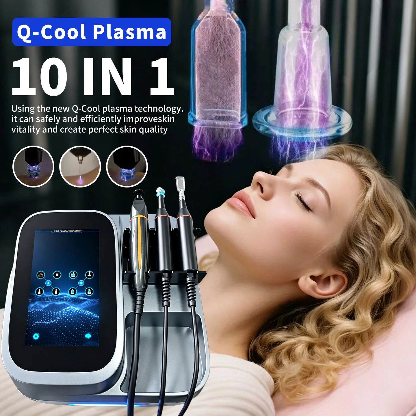 New Intelligent Cold Beauty Machine 3 Handles Anti-aging Skin Lifting Anti-acne Spot Removal Improvement Skin Care Equipment