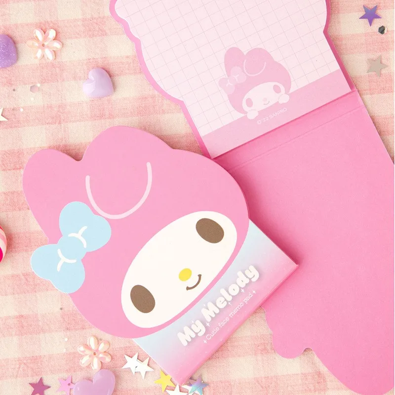 Sanrio Message Memo Pad Post Hellokitty It Notes Anime Kuromi Cinnamoroll Mymelody Cute Cartoon Figure Stationery Student Office