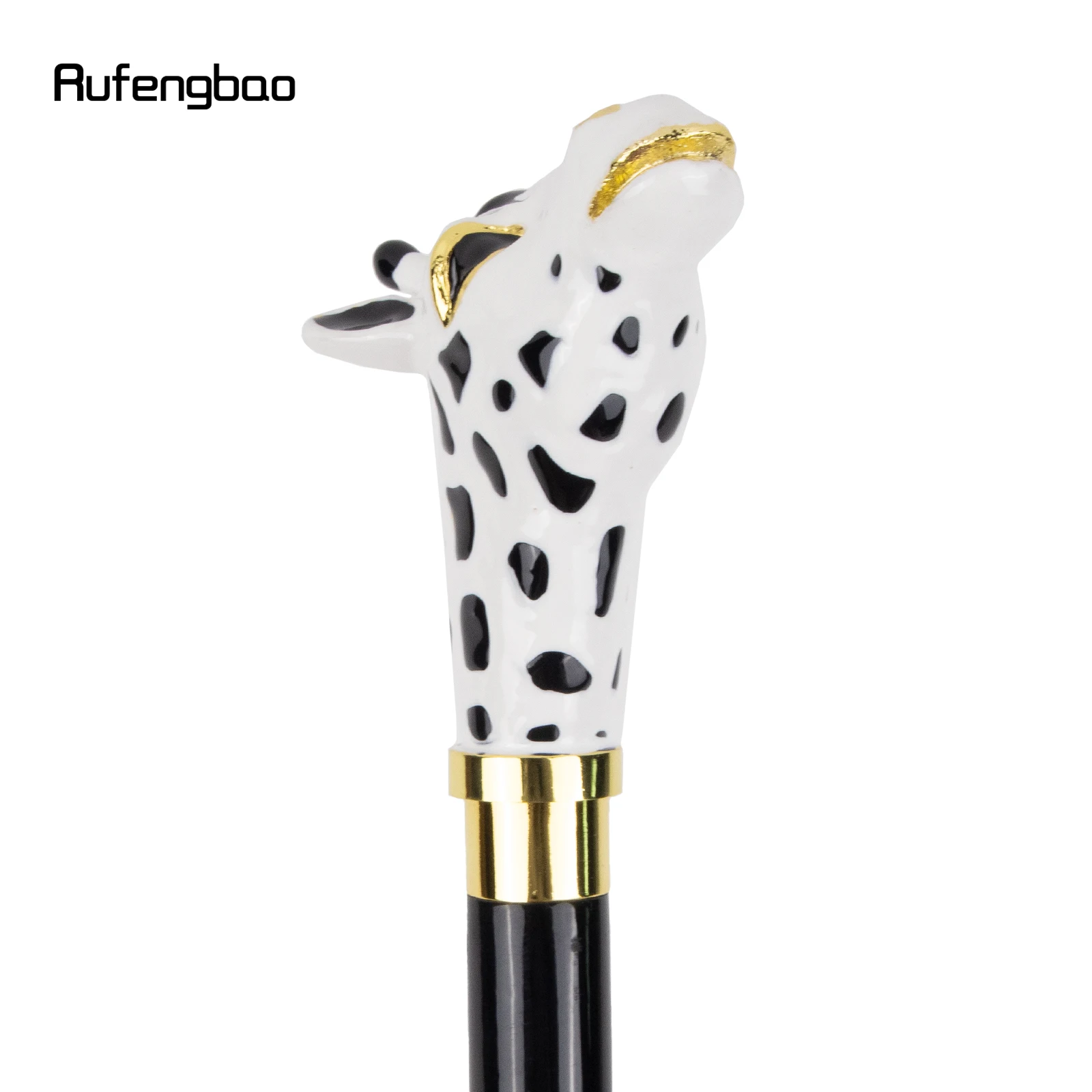 Ceramic Giraffe Head Wooden Single Joint Fashion Wood Walking Stick Decorative Walking Cane Halloween Mace Wand Crosier 95cm