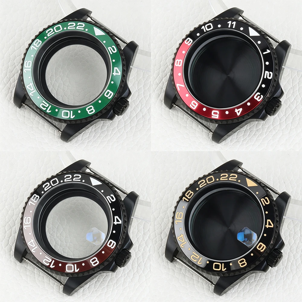 40mm-gmtケース、サファイアガラス、316lステンレススチール製。セイコーnh34、nh35、nh36、nh38ムーブメントに対応。文字盤径285mm。防水仕様。メンズ用ケース。