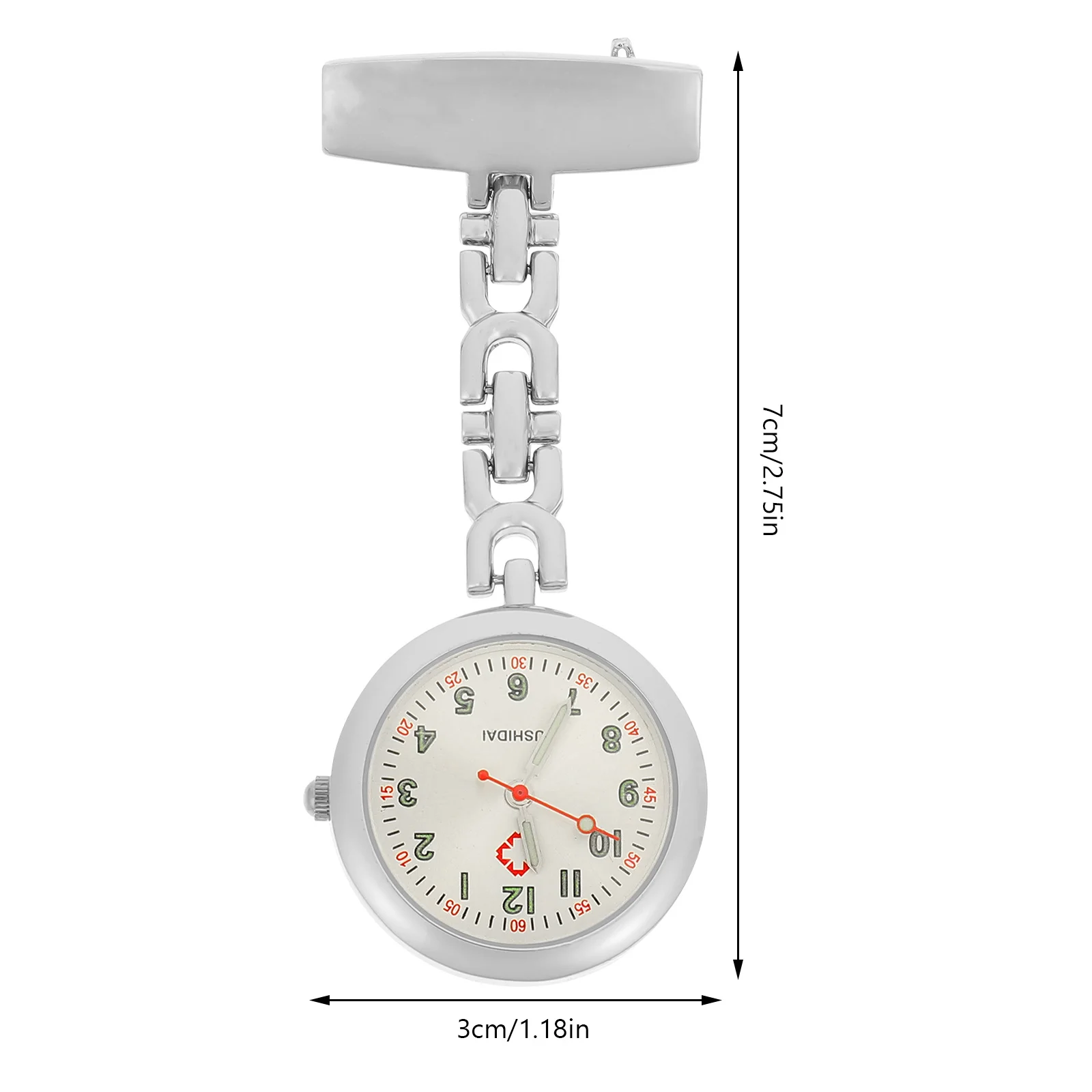 Luminous Pocket For Nurse Glow In The Dark Alloy Chest Watch Clip On Pendant Practical Mute Portable Watch For Medical Staff