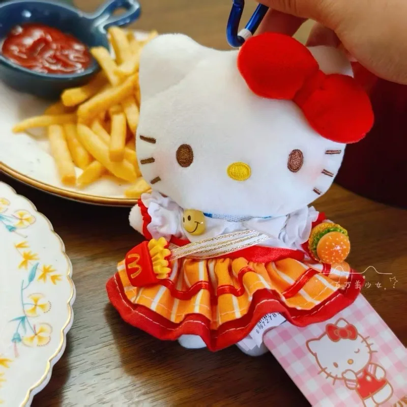 

Kawaii Hello Kitty Sanrio Student Cute Cartoon Schoolbag Pendant Children Plush Toy Key Chain Decoration Doll Gift for Kids