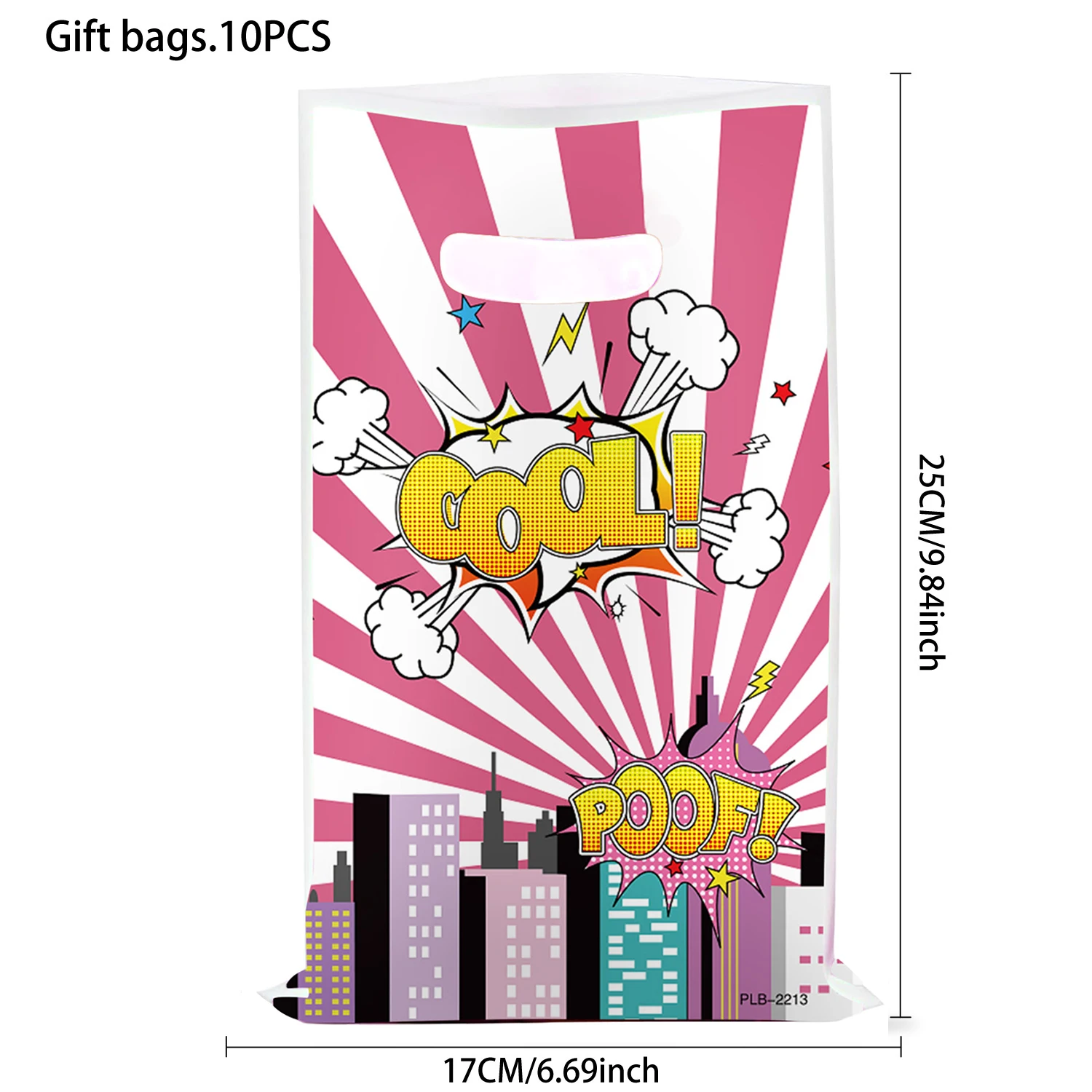 Pink Superhero City Building Gift Bags Chocolate Cookies Candy Bags Superhero Party Bag Loot Bag for Boys Birthday Party Favors