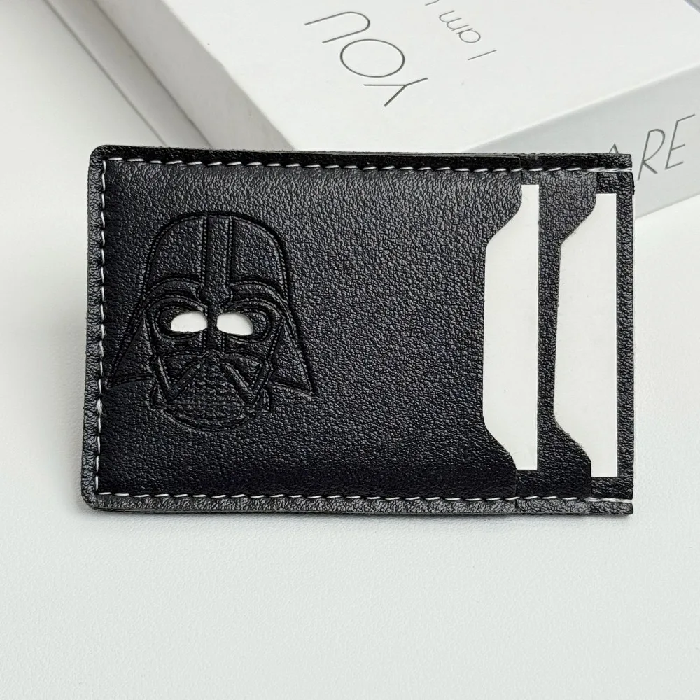 Personalized Leather ID Card Holder with Superhero Mask Design Great Gift Option Travel Wallet ID Card Holder