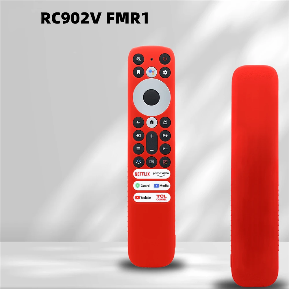 

Silicone Remote Control Cover Case with Lanyard Anti Slip Television Remote Cover All Inclusive for TCL RC902V FMR1 Voice Remote