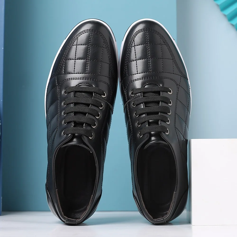 man casual shoes office Checkered designer shoes for man luxury sneakers mens PU leather shoes casual mocasines schoenen heren