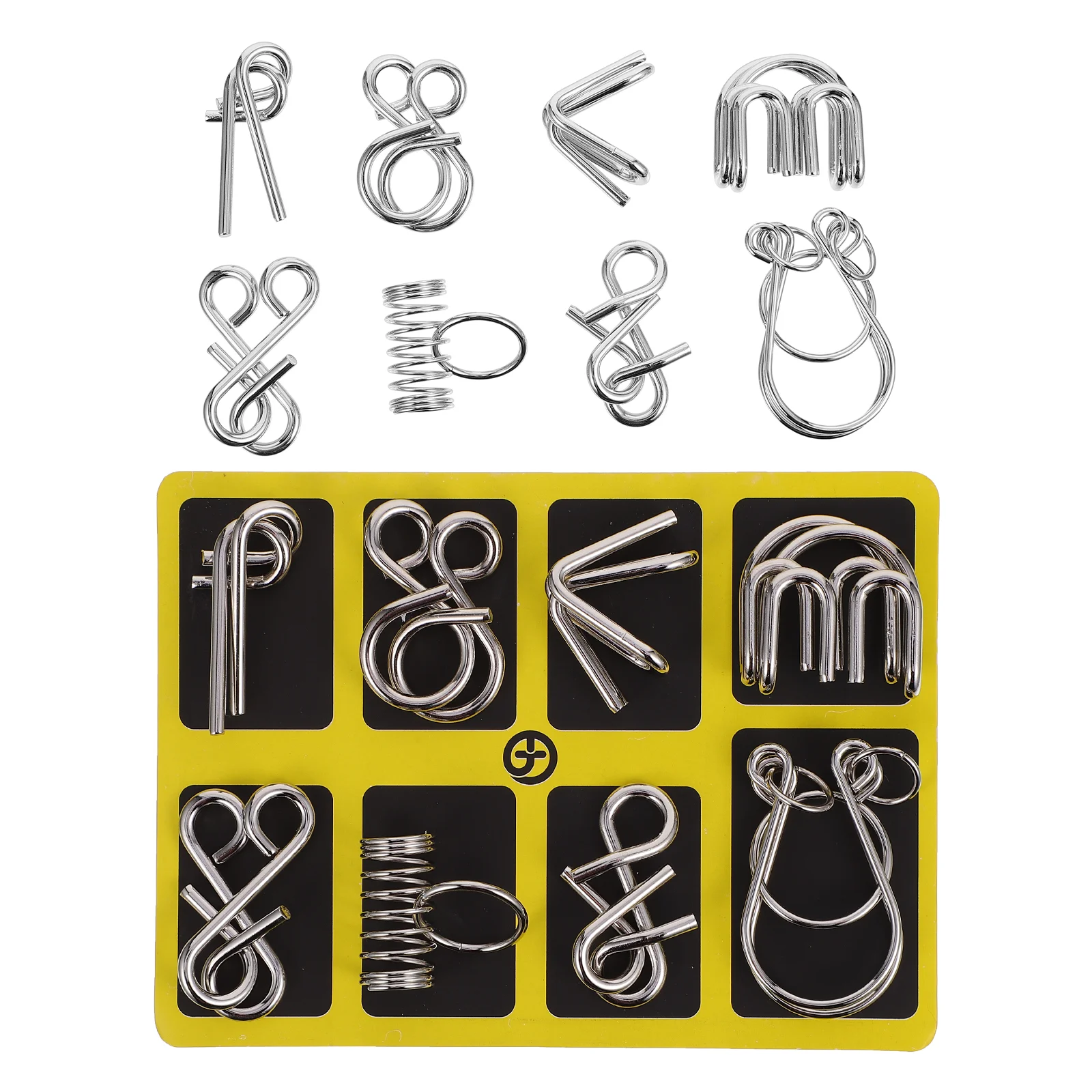 

2 Sets Toys Unlock Stainless Steel Wire Puzzles Nine Rings 5X3CM Brain Teaser Game IQ Cognitive Interlock