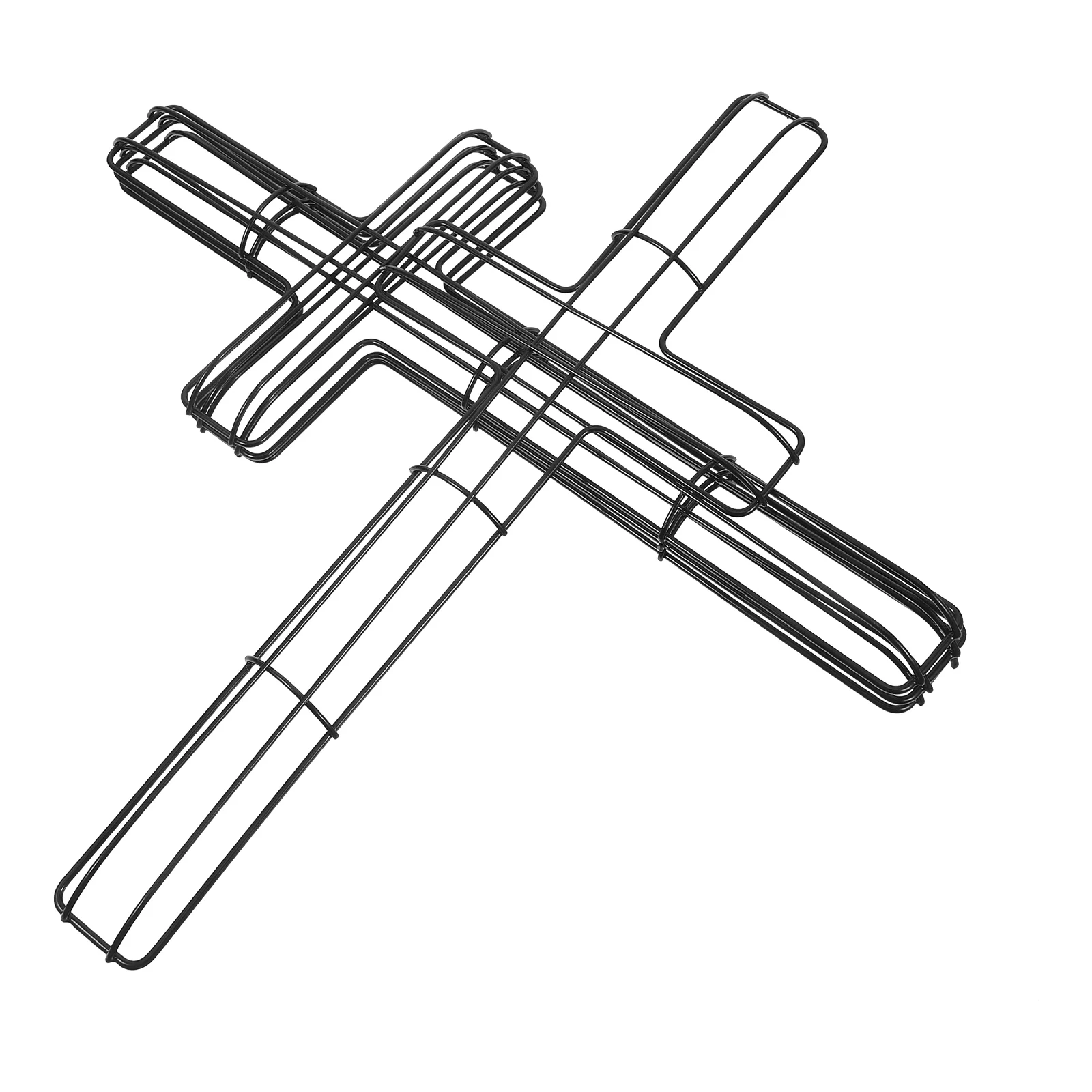 

4pcs Metal Cross Wreath Frame Iron Floral Wreath Making Tool For Diy Holiday Decorations Outdoor Garden Party Supplies