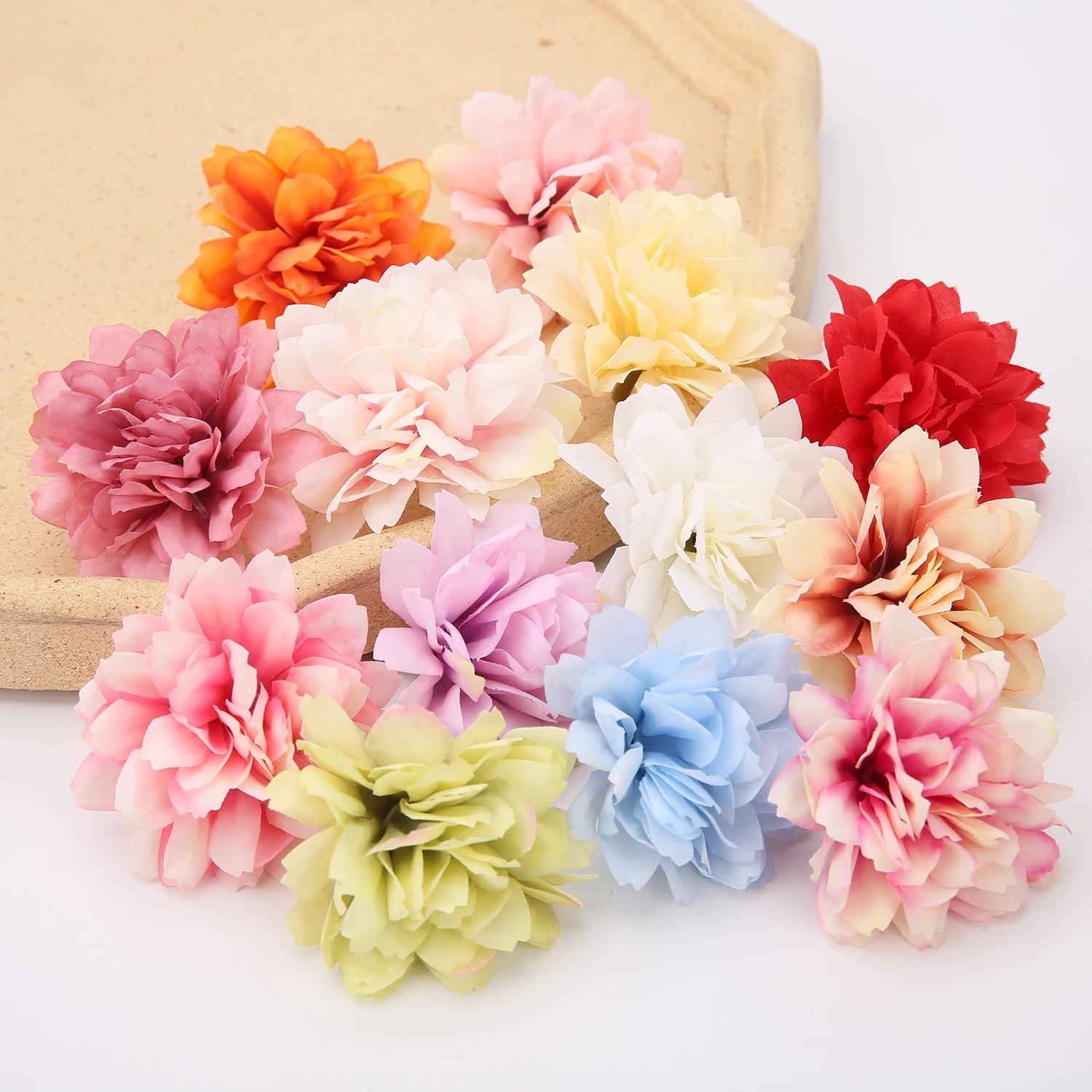 

10Pcs Silk Artificial Flowers Heads 6.5CM Peony Fake Flower for Wedding Home Decoration Fade Resistant Gifts Garland Accessories