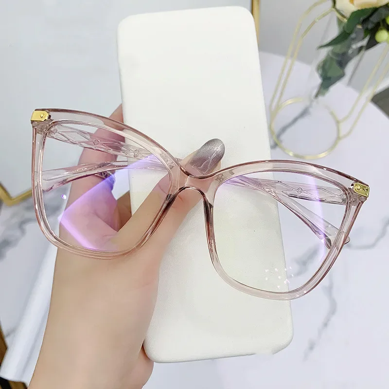 

Fashion Anti-Blue Light Eyeglasses Cat Eye Glasses Frame Women Optical Computer Eyewear Radiation Protection Oversize Spectacle