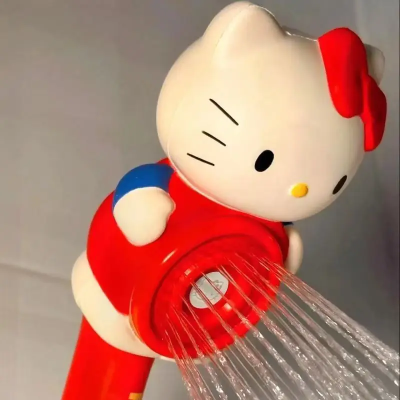 Cartoon Sanrio Shower Showerhead Anime Hello Kitty Handheld Shower Nozzle Kawaii Cute Household Decoration Bathroom Accessory