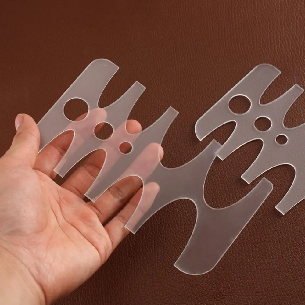 V Shape Leather Craft Tools Acrylic Transparent Belt End Pattern Template DIY Leather Crafts Multifunctional Belt Tail Template