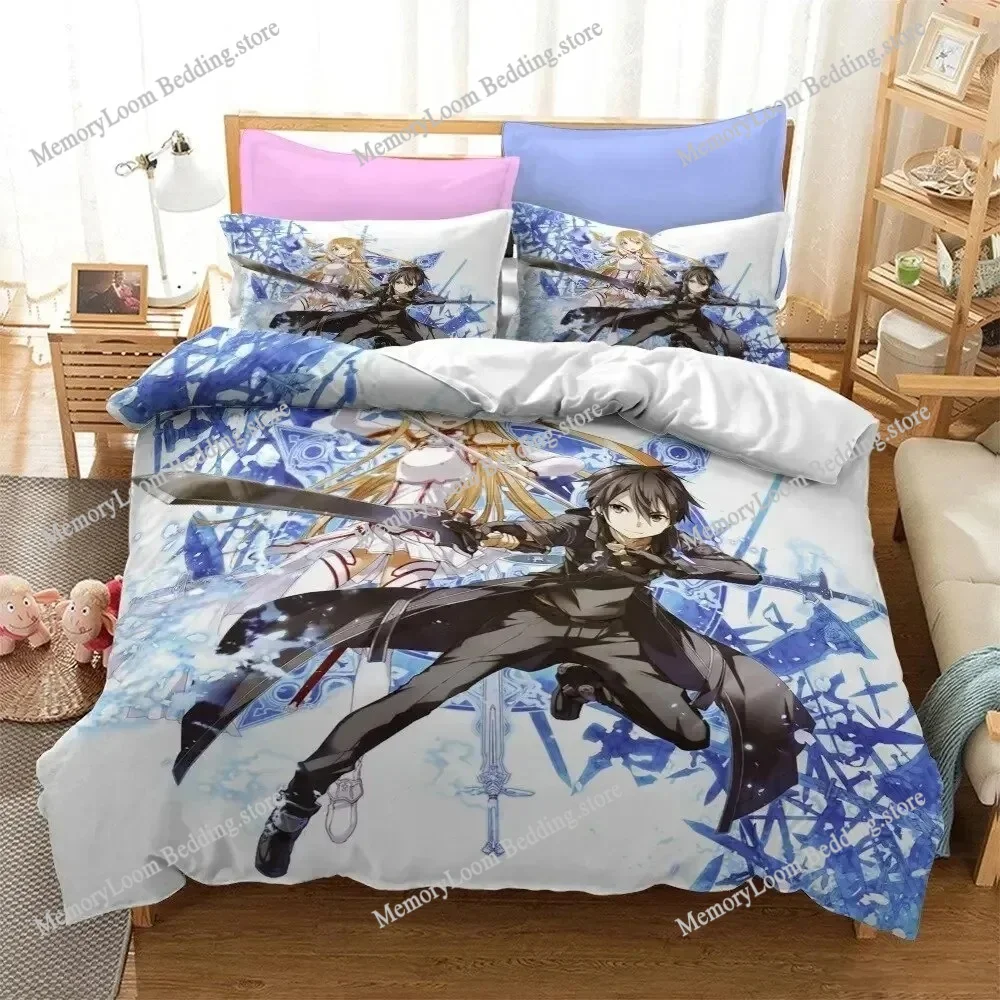 

Sword Art Online Premium Luxury Bedding Set Japan Cartoon Soft Duvet Cover Plush Comforter Bedspread Twin/Single Size Printed