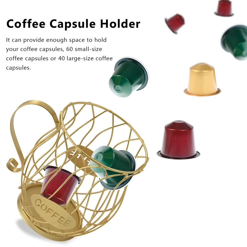 Coffee Capsule Pod Storage Basket,Countertop Kitchen Storage Holder For Tassimo,Nespresso,Dolce-Gusto