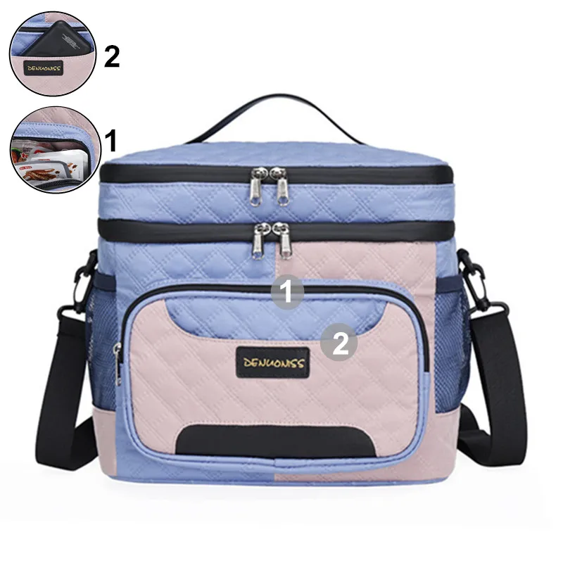 Thermal Bag Portable Cooler Ice Food Door Insulated Cookware Storage Pack Women Picnic Outdoor Trips Hiking Supplies Camping Box