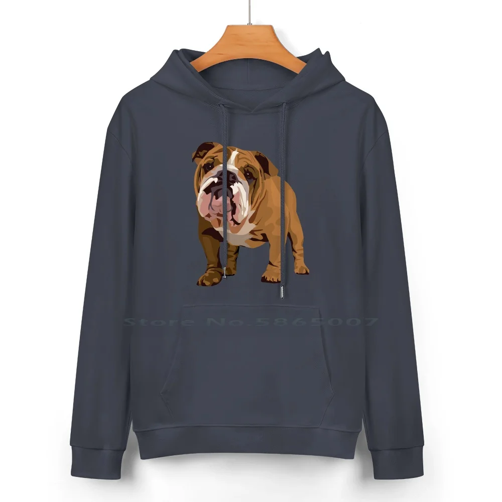 Bulldog Pure Cotton Hoodie Sweater 24 Colors Bulldog English 100% Cotton Hooded Sweatshirt For Women Men Unisex Gifts Heat