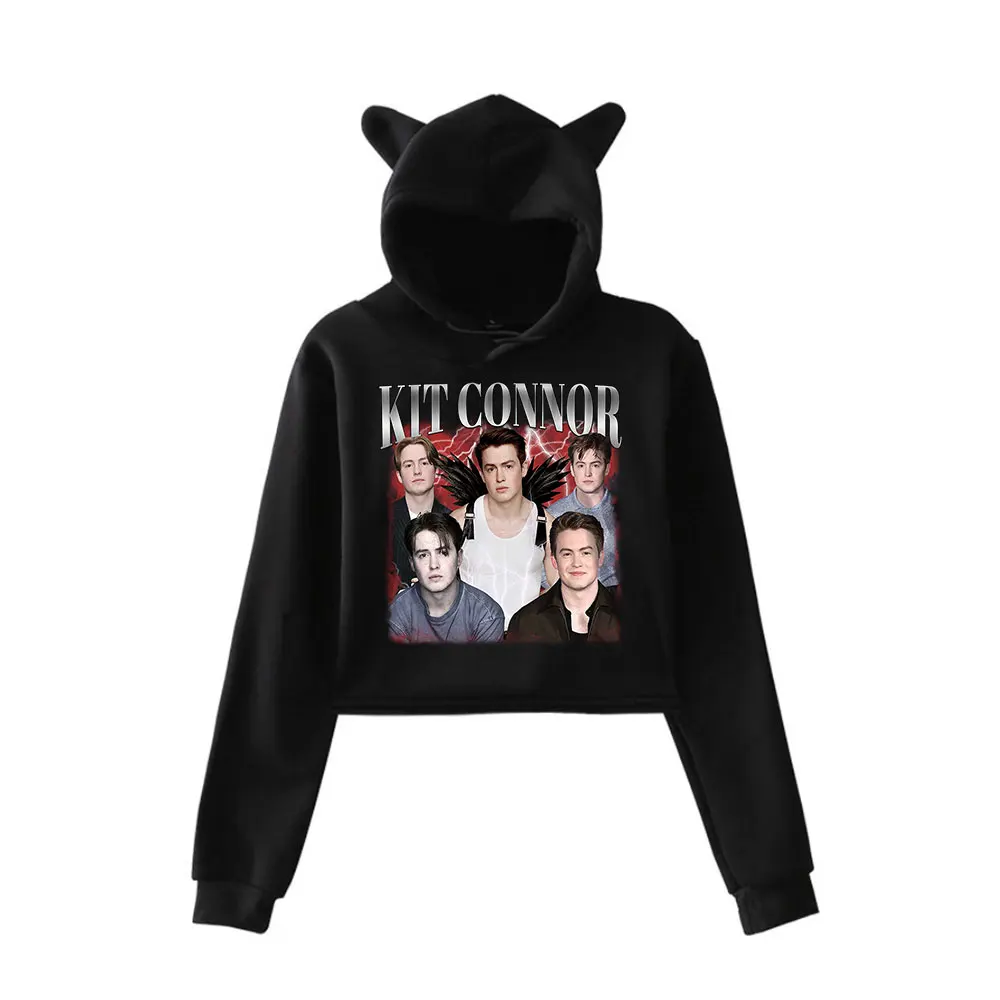 

Kit Connor Vintage 90s Streetwear logo Hoodie Merch Hoodies Sweatshirts for Girls Cat Ear Crop Outwear Sports Pullover Fashion