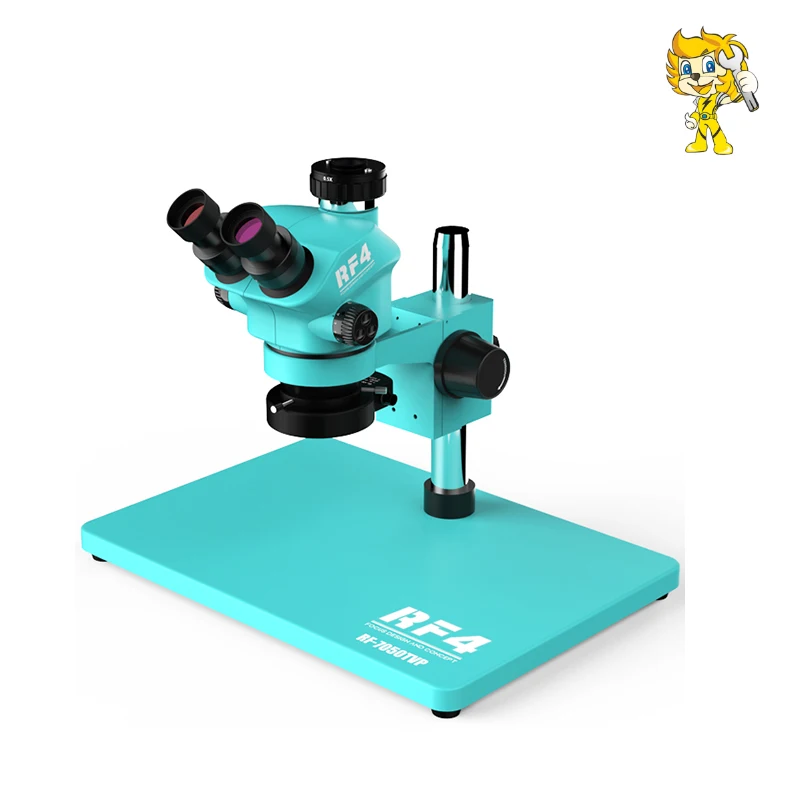 RF4 RF7050TVP Microscope Big Base 7-50X Synchronous Zoom Gems Cell Phone Repair Trinocular Stereo Microscope Repair tools