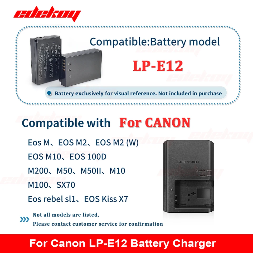 LC-E12E カメラバッテリー充電器 EOS-M M50 M100 1A