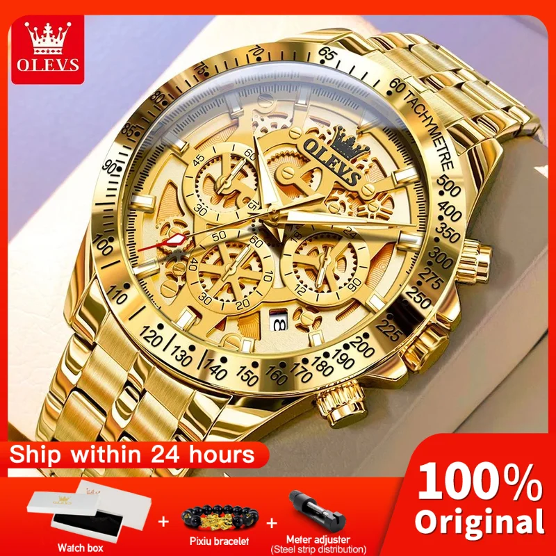 

OLEVS 9913 New Mens Watch Original Quartz Watch Waterproof Luminous Watches For Men Multifunctional Chronograph Mens Gifts Reloj