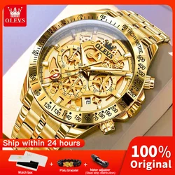 OLEVS 9913 New Mens Watch Original Quartz Watch Waterproof Luminous Watches For Men Multifunctional Chronograph Mens Gifts Reloj