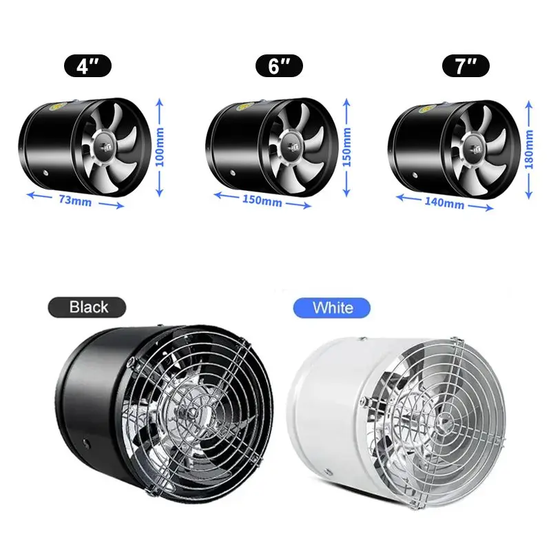 Pousbo Super Suction Multifunctional Powerful Mute Exhaust Fan Duct Blower Fan Ventilating Ventilation Channnel Pipe Exhaust