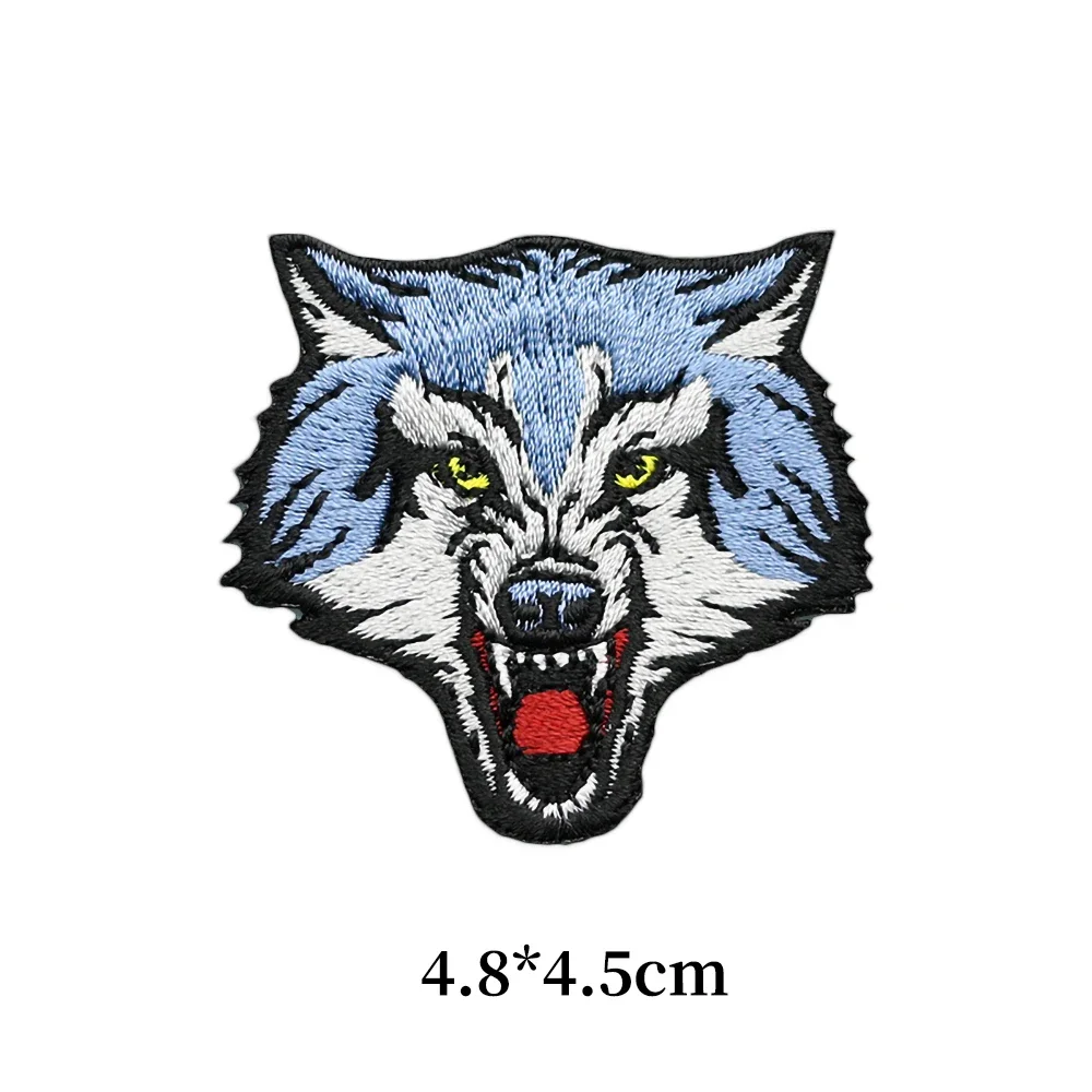 Ferocious Animal Badge Embroidery Patches for Clothing Lion Wolf Bear Wild Boar Tiger Patch DIY Clothes Appliques Iron on Patch