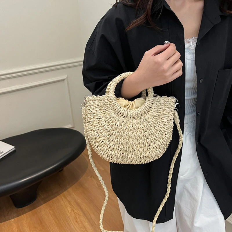 Bohemian Style Straw Handbag High Quality Multi-functional Shopping Bag Suitable For Travel and Vacation