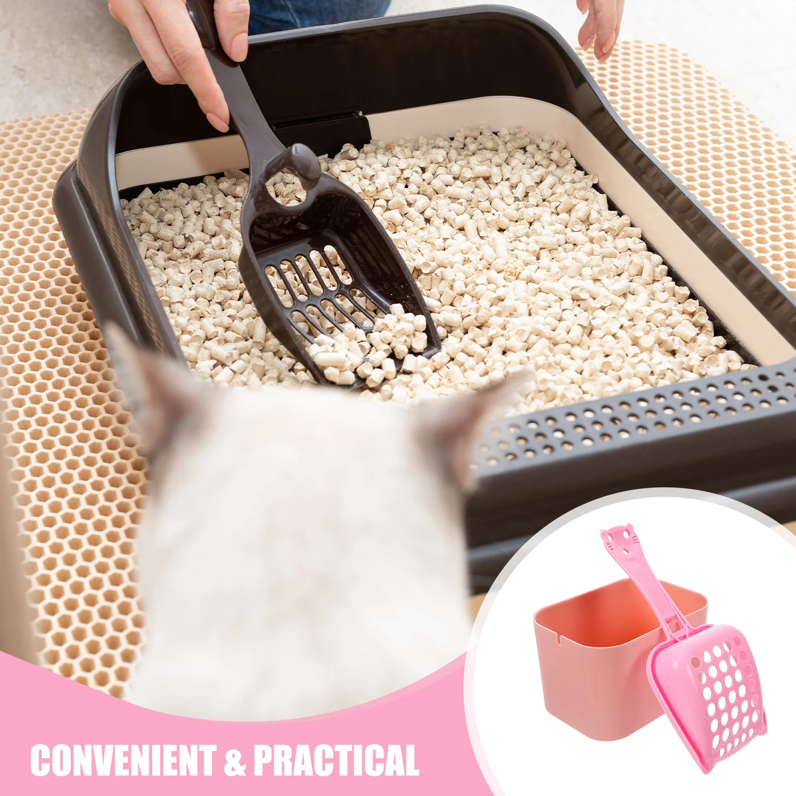 1 مجموعة القط القمامة مغرفة دلو البلاستيك قابلة لإعادة الاستخدام القط القمامة تنظيف أداة مقبض مريح كفاءة الرمال فصل أنبوب الحيوانات الأليفة