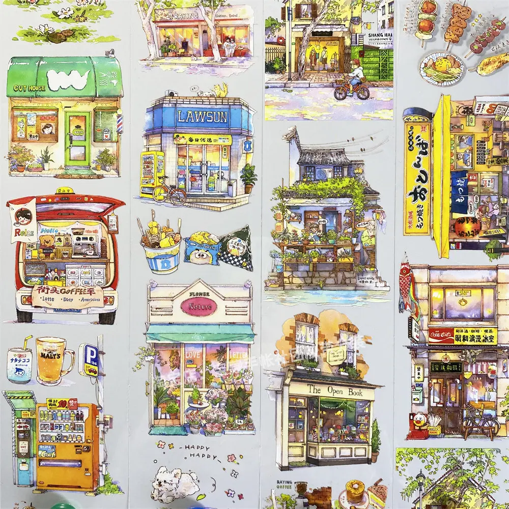 

Pet Washi Tape A272 Street Corner Time MOODTAPE Store Street View Journal Mobile Phone Case Sticker