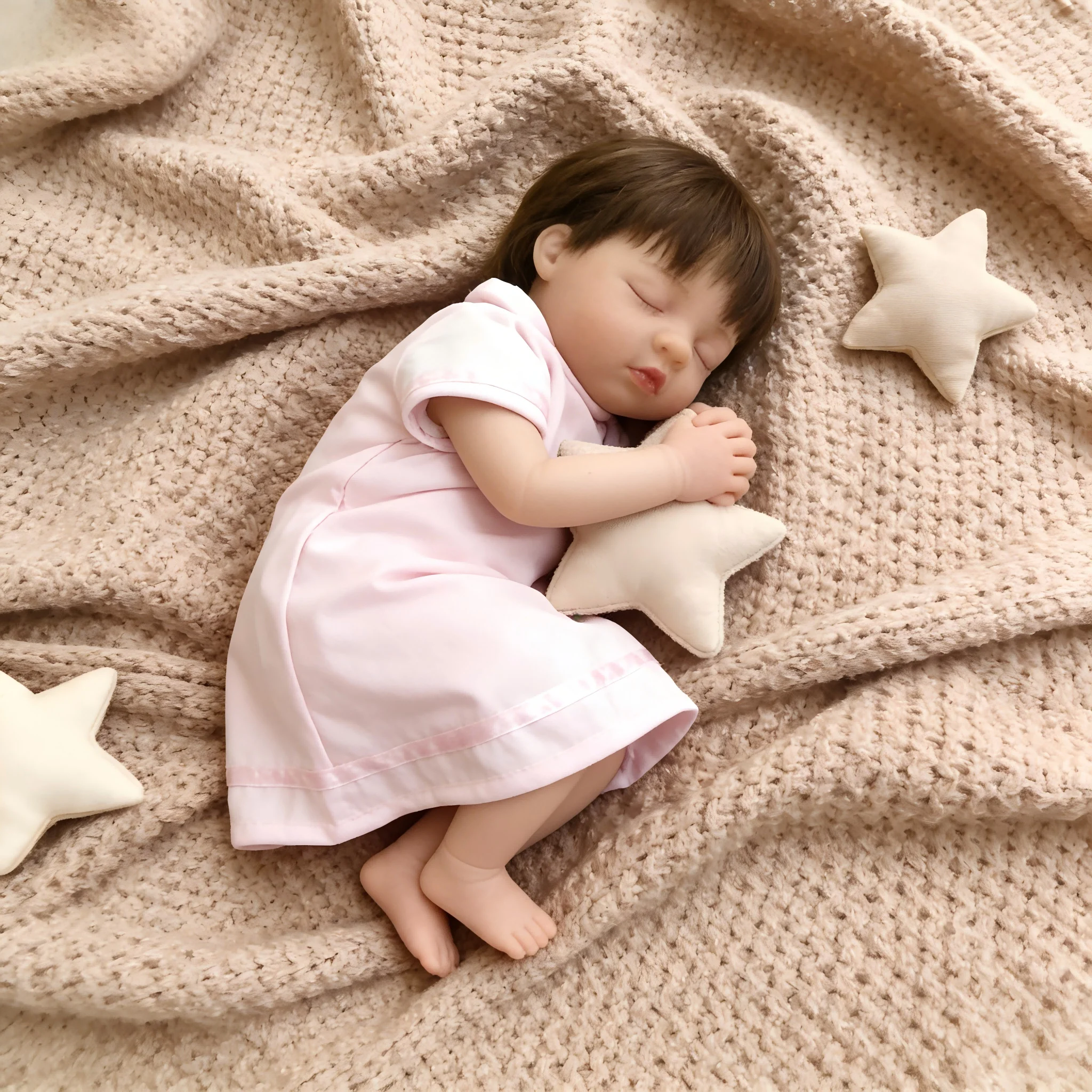 Lalki Reborn 33 cm, lalki z pełnym ciałem dla dziewczynek, idealne na prezenty świąteczne i urodzinowe (33 cm)