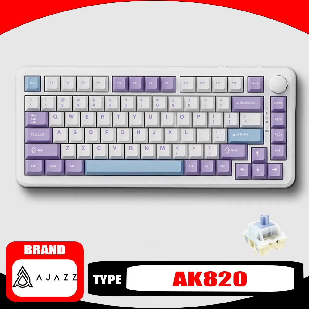 

Ajazz Ak820 Max Mechanical Keyboard 8k TFT Screen Multifunctional Knob Wireless Gaming Keyboard RGB Hot-Swap PC Gamer Office