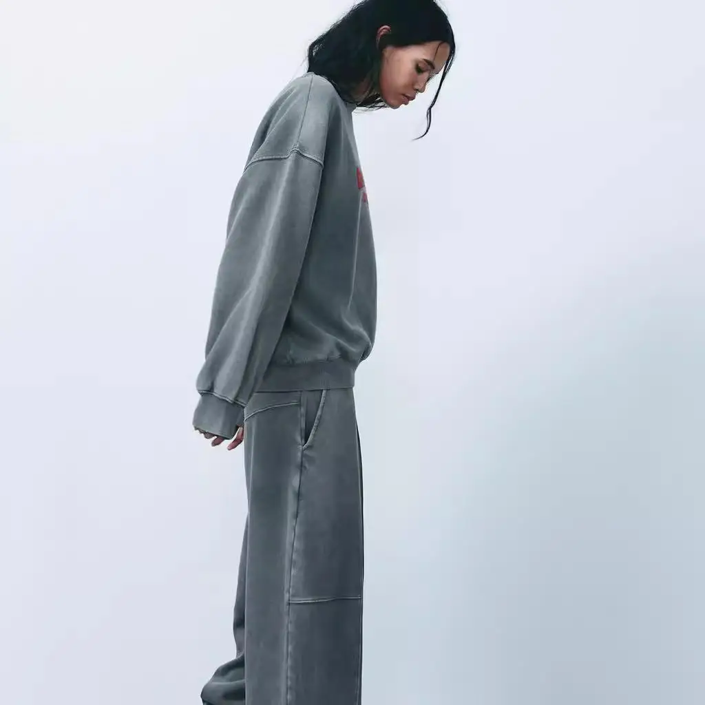 Autunno Inverno Donna rotonda Ne Long Sve Felpa Acqua Wa Effetto Cupido Stampa Casual Dolce Sle Streetwear