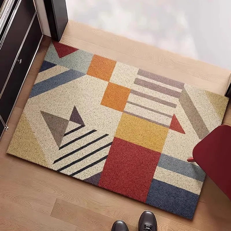 

Anti Slip Indoor Entrance Mat Geometric Pattern Wear Resistant Wire Loop Dirt Scraper Easy Maintenance Door Mat