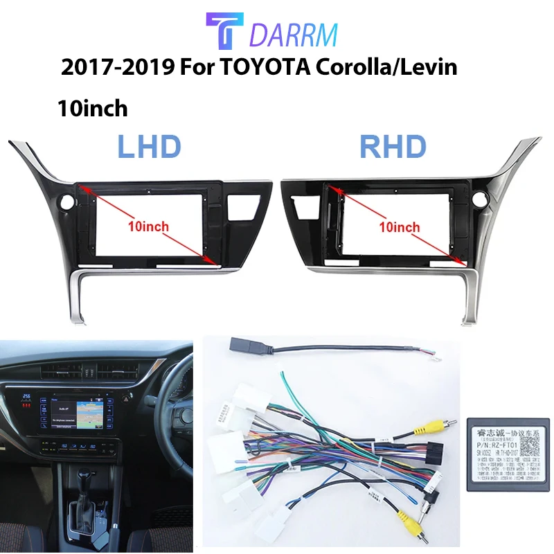 For TOYOTA 201 COROLLA  Left RIGHT TWN/ASAN 10.1INCHCar Radio Android DVD screen video CD player MP5cables Harness Plastic frame