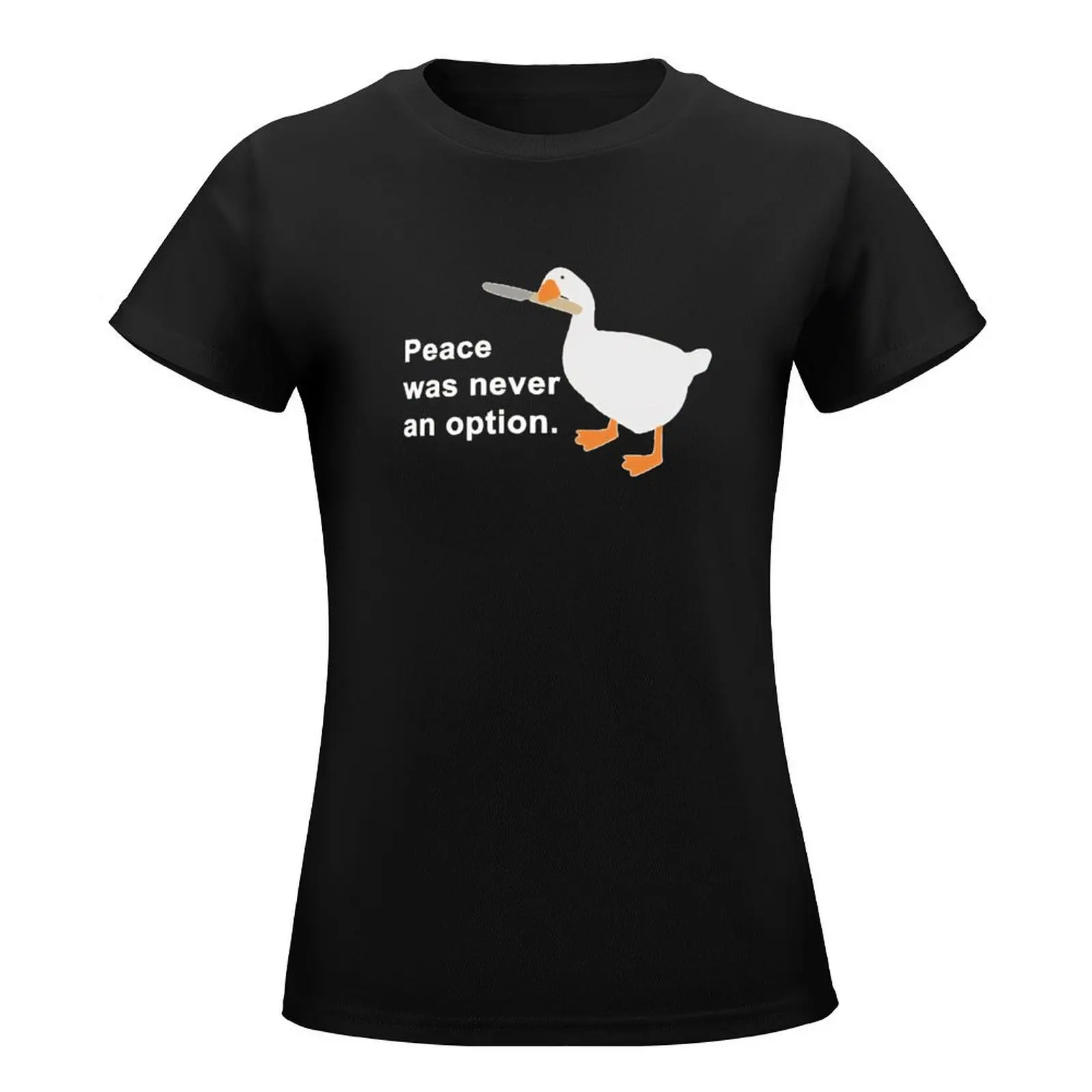 Peace Was Never An Option Goose T-Shirt animal print shirt for girls funny plus size t shirts for Women loose fit