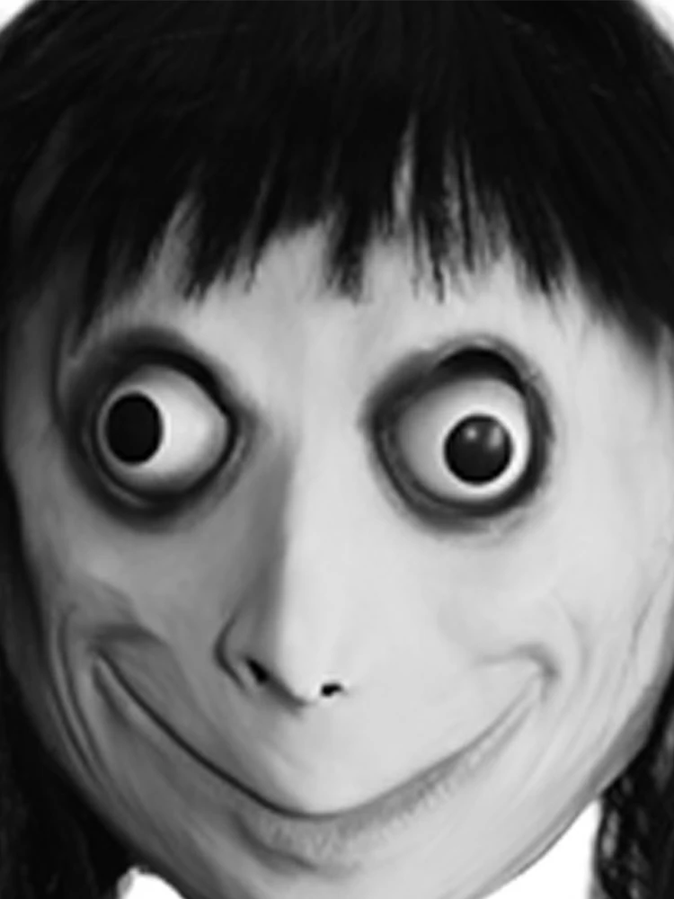 Halloween Cosplay Ghost Horror Mask Headgear Wig Spooky Momo Scary Mask Creativity Scary Halloween Mask Party Creepy Role Play