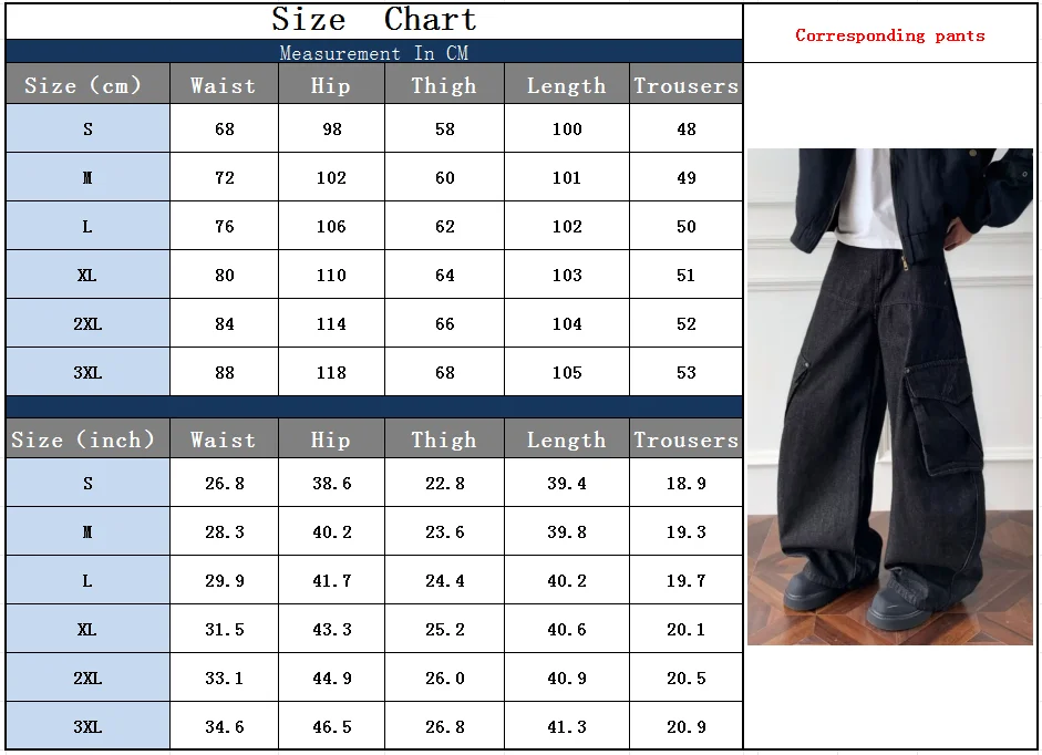 2025, japanische Y2K-Streetwear, schwarze Baggy-Cargo-Jeans, Hose für Herren, Kleidung, weites Bein, gerade Baumwolle, lange Hose, Moda Hombre – Detail 3
