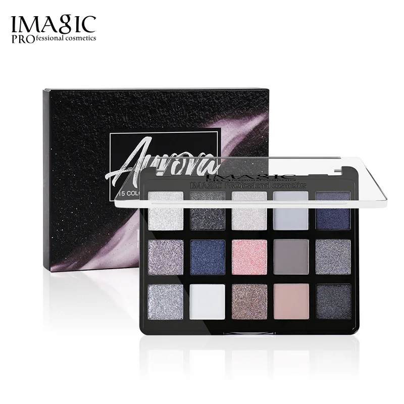 IMAGIC 15 Colors Dark Series Eye Shadow Palette Bronze Smoke Color Makeup Palette Highlight Waterproof Makeup for Women