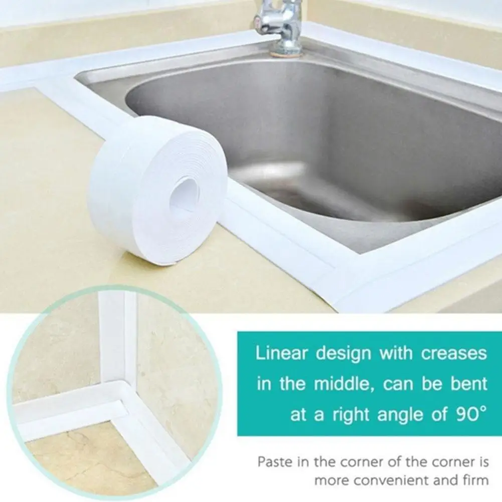 Bagno doccia lavandino bagno nastro sigillante striscia PVC bianco autoadesivo adesivo da parete impermeabile per bagno cucina Caulk Str G7H9