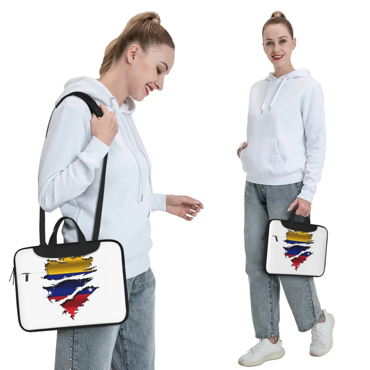 Venezuela Flag Crossbody Laptop Bag Case Computer Bag Resistant Protective Notebook Pouch for Macbook Pro Lenovo