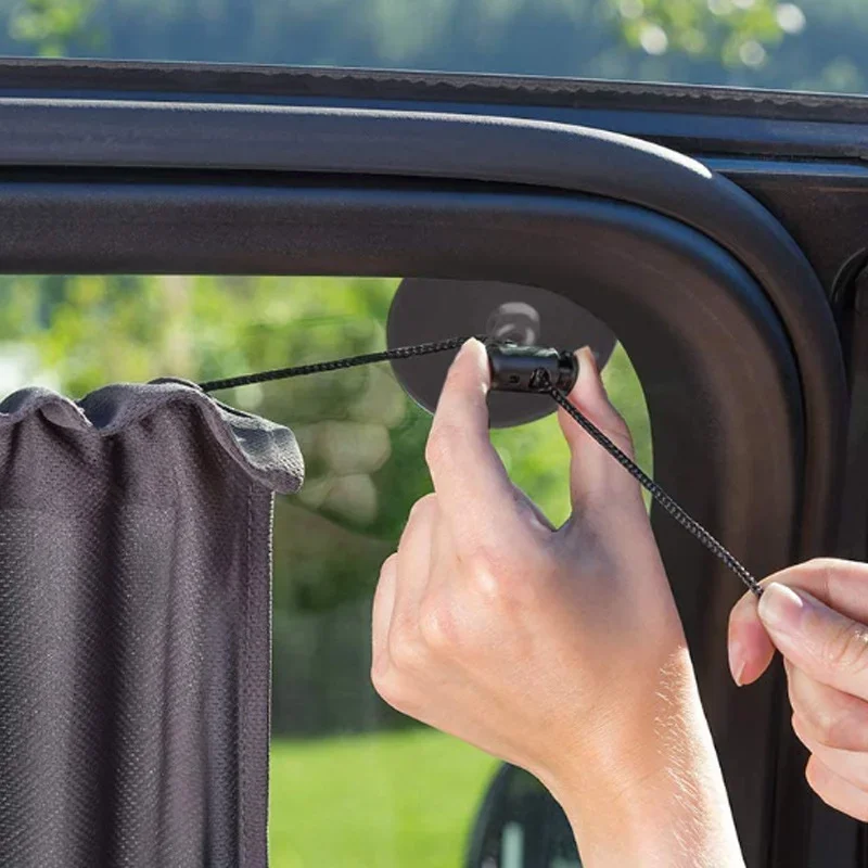 Cortina de coche con ventosa, parasol de aislamiento térmico para ventana lateral, protector solar de privacidad, accesorios interiores