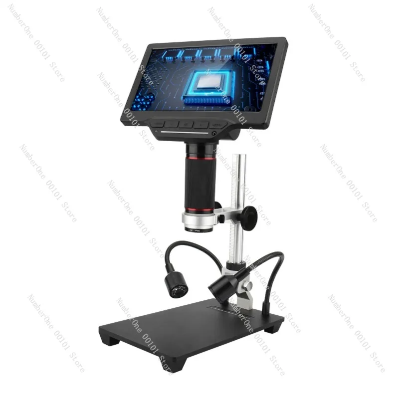 7-inch LCD Video Microscope with 32GB TF Card 1200X Microscope&Telescope 1080P with  IR Remote Adjustable Metal Stand&