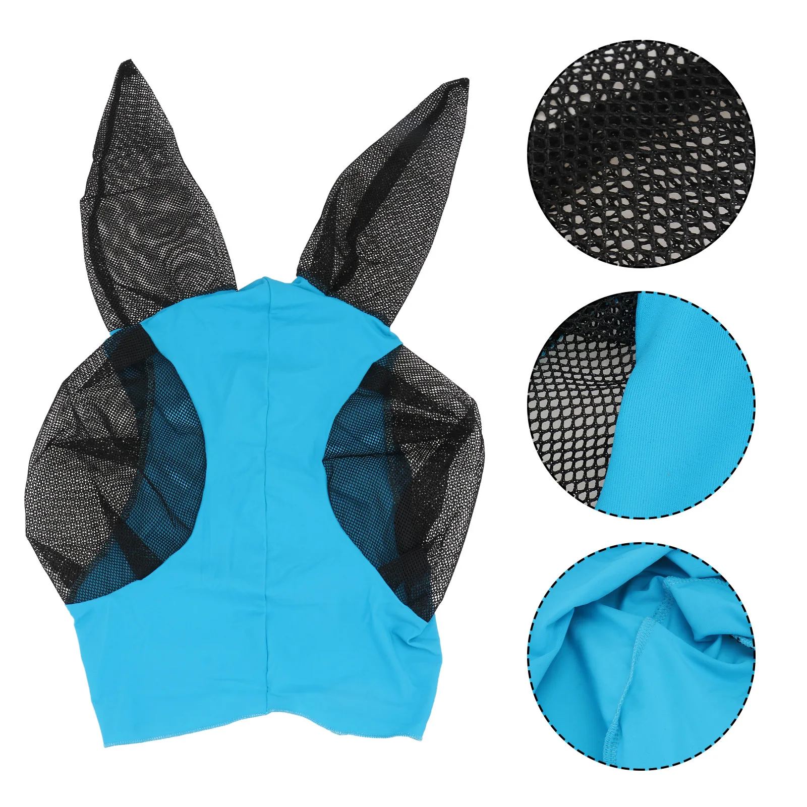 قناع الذبابة الزرقاء خفيف الوزن لمنع لدغة الحصان في الهواء الطلق، قناع شبكي واقٍ للرقبة، قناع محمول #5