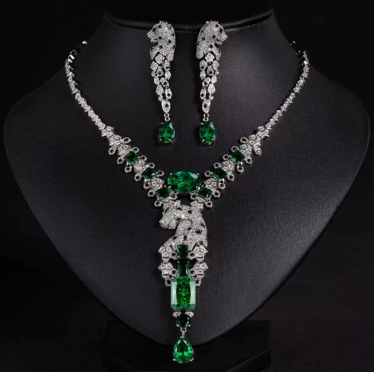[فاخر] مجوهرات بتصميم كلاسيكي فاخر أوروبي وأمريكي، مجموعة إكسسوارات مزاجية لفساتين السهرة، قلادة من الزركون للنساء
