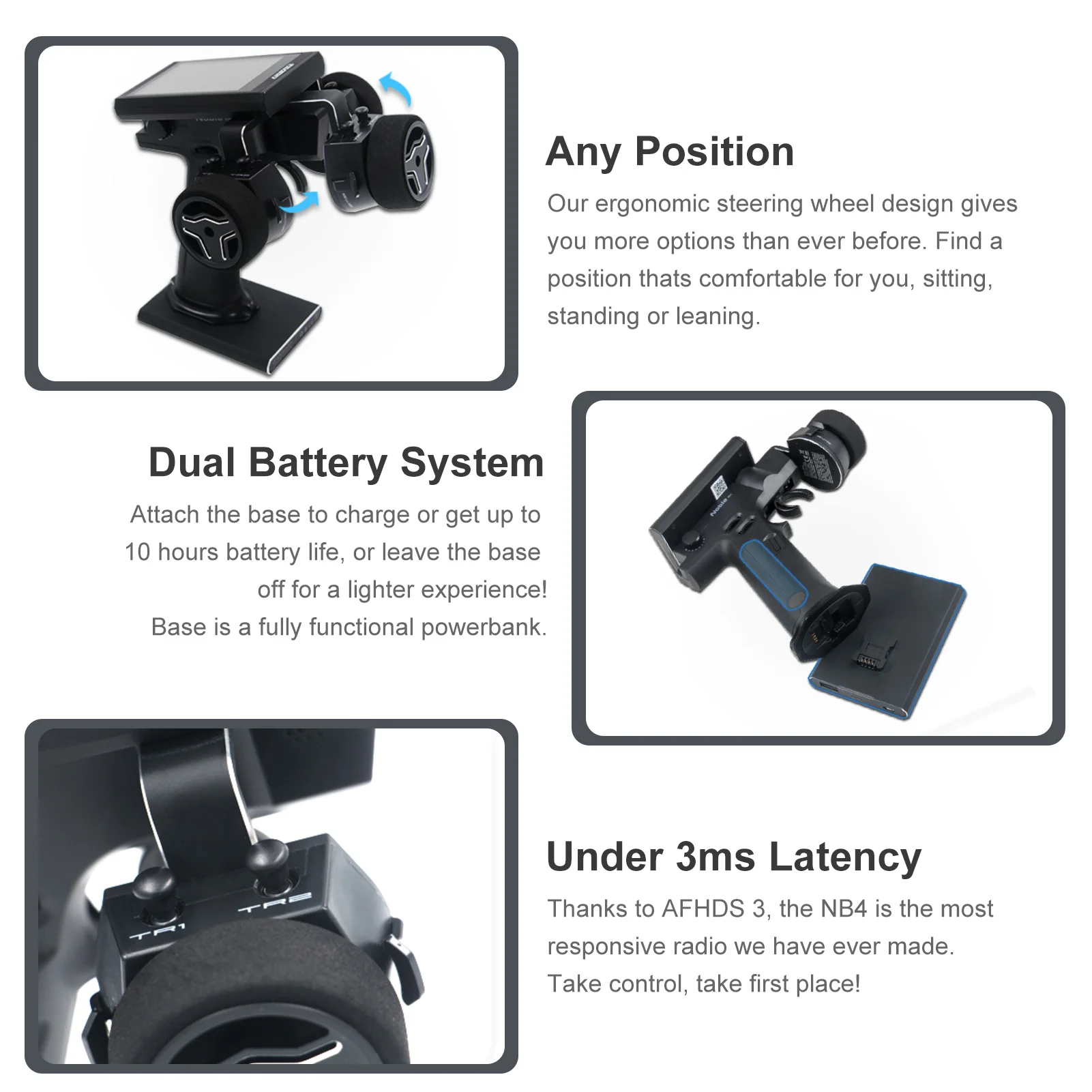 Flysky Noble NB4 + 2.4G 8CH جهاز إرسال لاسلكي للتحكم عن بعد مع جهاز استقبال FGR4S AFHDS 3 بروتوكول لقارب سيارة التحكم عن بعد #3